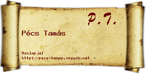 Pécs Tamás névjegykártya